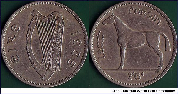 Ireland 1955 1/2 Crown.