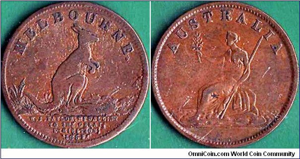 Melbourne 1851 1/2 Penny.

W.J. Taylor.