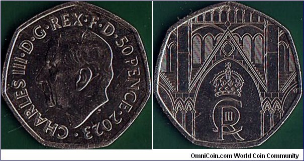 Great Britain 2023 50 Pence.

King Charles III's Coronation.