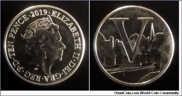 10 pence 2019, Letter 
'V' - Village.