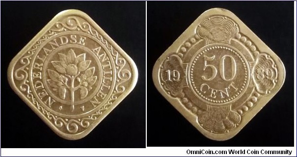 Netherlands Antilles 50 cents. 1989