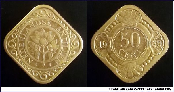 Netherlands Antilles 50 cents. 1989 (VI)