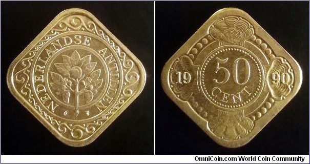 Netherlands Antilles 50 cents. 1990