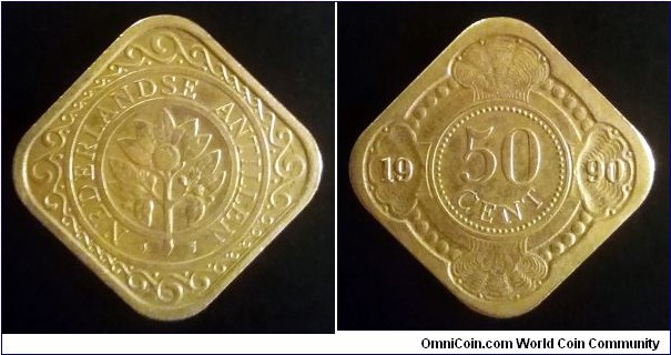 Netherlands Antilles 50 cents. 1990 (II)