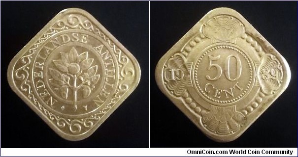 Netherlands Antilles 50 cents. 1989 (VII)