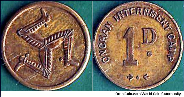 Onchan Internment Camp N.D. 1 Penny.