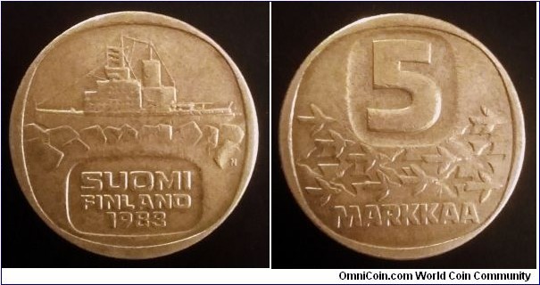 Finland 5 markkaa. 1983 N (II)