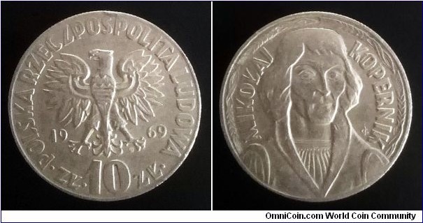 Poland 10 złotych. 1969, Mikołaj Kopernik (III)