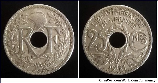 France 25 centimes. 1921