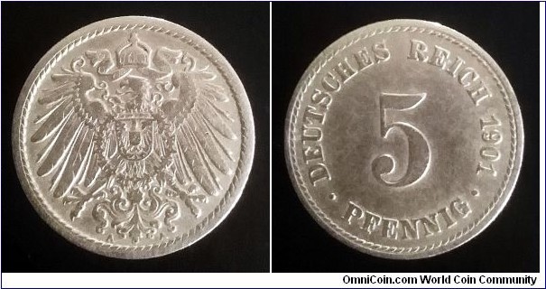 German Empire 5 pfennig. 1901 (A)