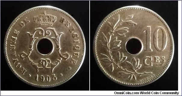 Belgium 10 centimes. 1905, French text.