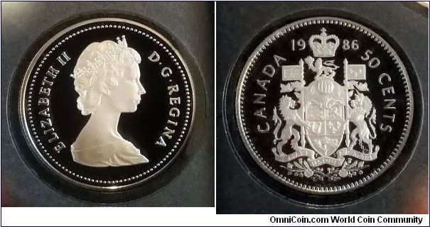 Canada 50 cents. 1986, Proof.