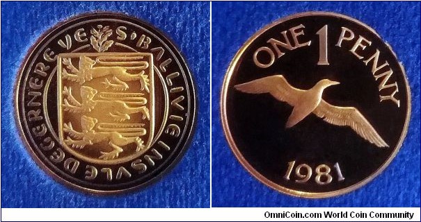 Guernsey 1 penny. 1981, Proof. Mintage: 5.500 pcs.