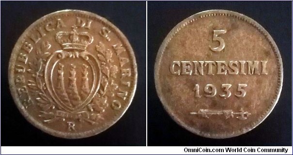 San Marino 5 centesimi. 1935