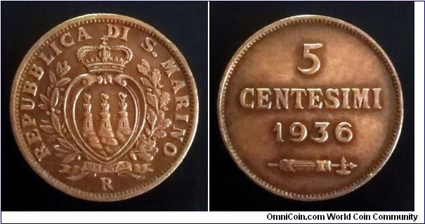 San Marino 5 centesimi. 1936