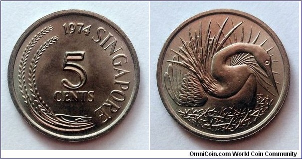 Singapore 5 cents. 1974 (II)