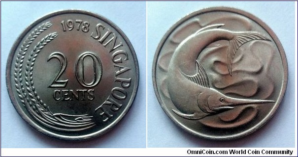 Singapore 20 cents. 1978