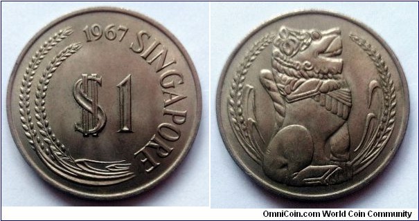 Singapore 1 dollar. 1967