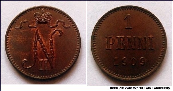 Finland (Grand Duchy) 1 penni. 1909 (II)