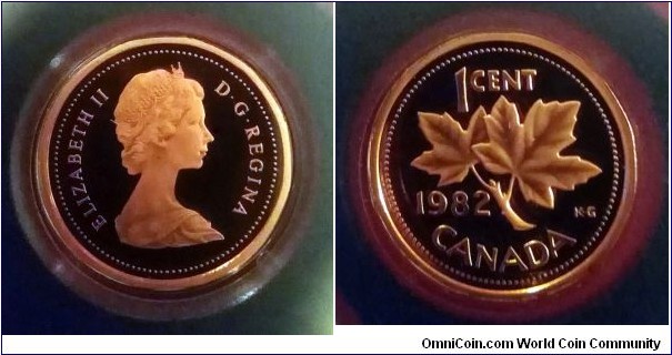 Canada 1 cent. 1982, Proof.
