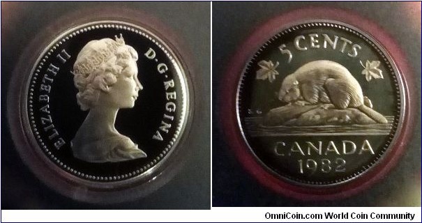 Canada 5 cents. 1982, Proof.