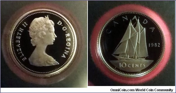 Canada 10 cents. 1982, Proof.