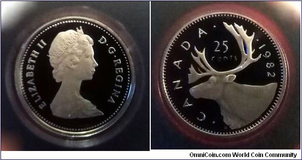 Canada 25 cents. 1982, Proof.