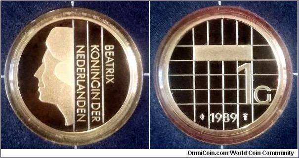 Netherlands 1 gulden. 1989, Proof. Mintage: 15.000 pcs.