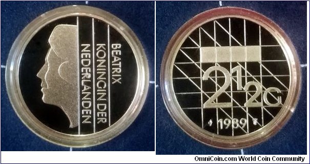 Netherlands 2 1/2 gulden. 1989, Proof. Mintage: 15.000 pcs.