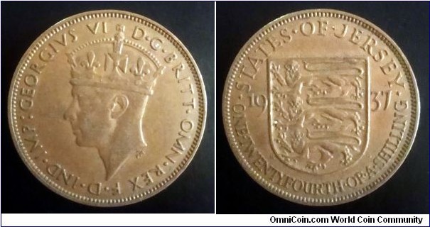 Jersey 1/24 shilling. 1937