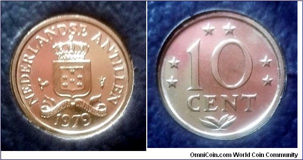 Netherlands Antilles 10 cents from 1979 mint set.