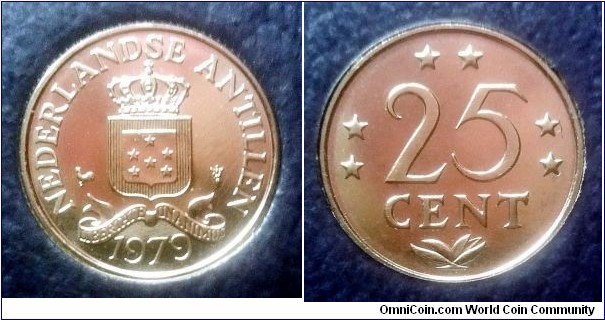Netherlands Antilles 25 cents from 1979 mint set.
