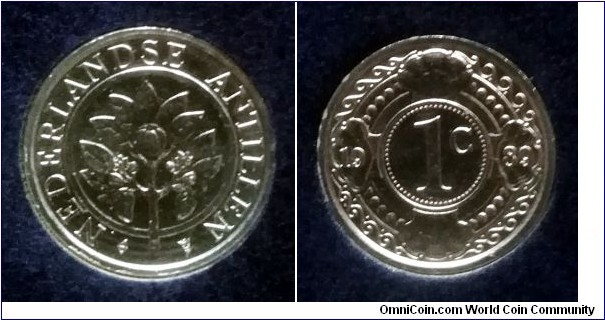 Netherlands Antilles 1 cent from 1989 mint set.