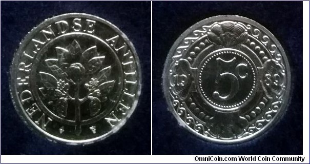 Netherlands Antilles 5 cents from 1989 mint set.