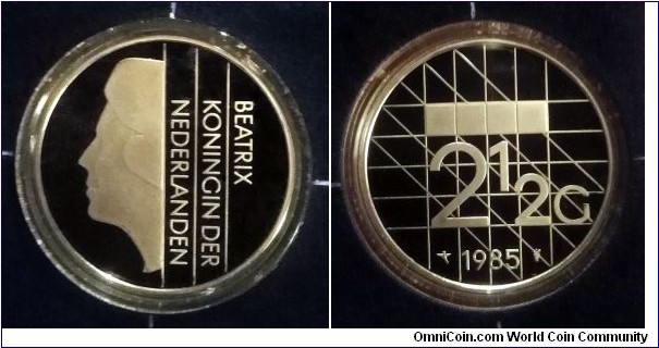 Netherlands 2 1/2 gulden. 1985, Proof. Mintage: 17.000 pcs.