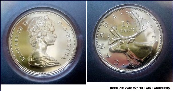 Canada 25 cents. Proof-like from 1978 mint set.