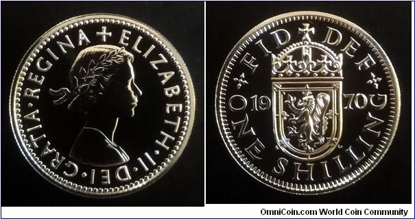 1970 Proof shilling. Scottish shield.