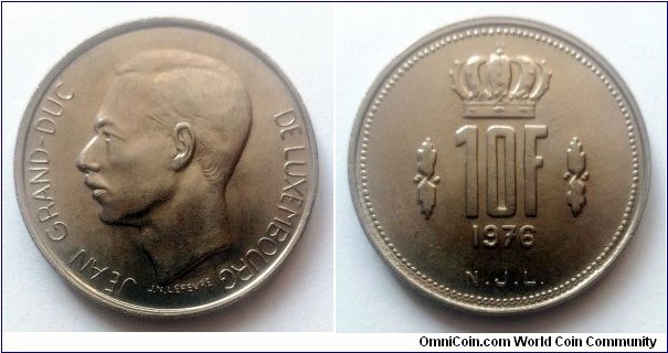 Luxembourg 10 francs. 1976 (III)