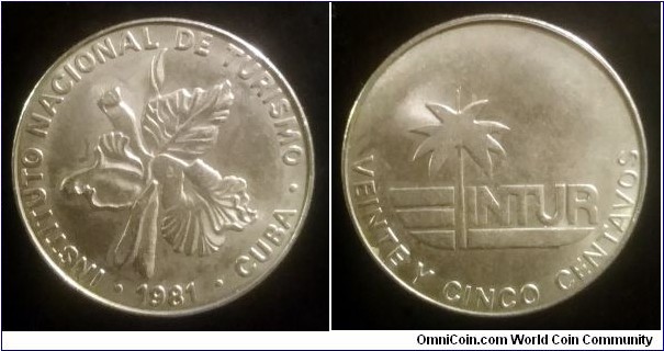 Cuba 25 centavos. 1981 (II)