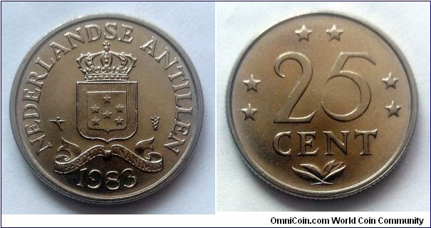 Netherlands Antilles 25 cents. 1983