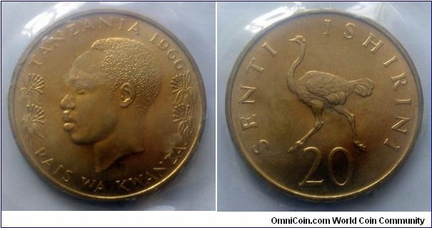 Tanzania 20 senti. 1966