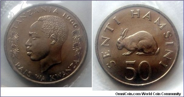 Tanzania 50 senti. 1966