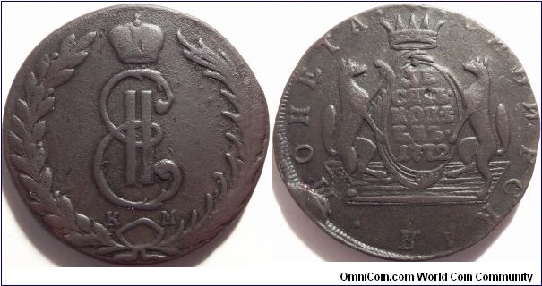 AE 10 kopeck 1772 KM. EX Sincona 84, Lot 122 - https://www.m-dv.ru/en/catalog/p,435795/image.html