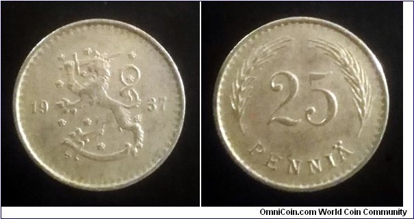 Finland 25 pennia. 1937