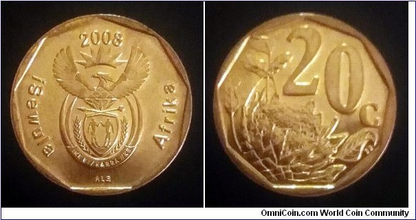 South Africa 20 cents. 2008, Isewula Afrika (II)