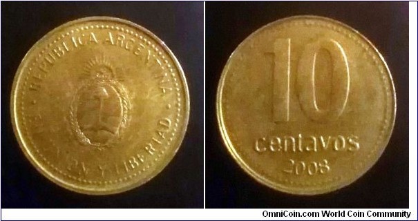 Argentina 10 centavos. 2008