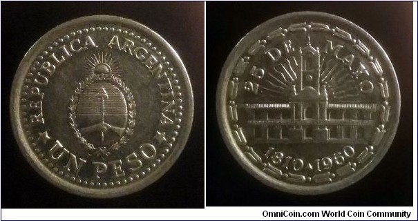 rgentina 1 peso. 1960, 150th Anniversary of Deposition of the Spanish Viceroy. Second piece in my collection.