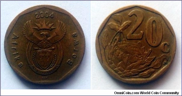 South Africa 20 cents. 2004, Afrika Borwa (II)