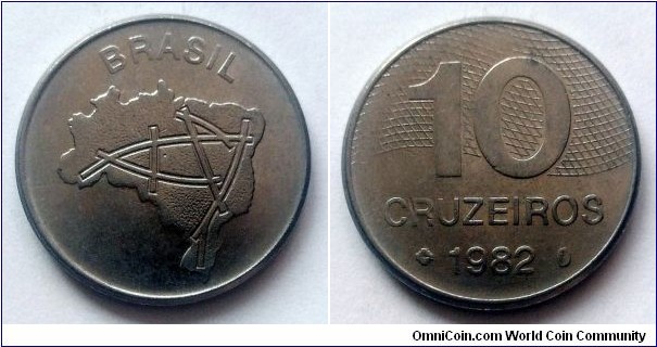 Brazil 10 cruzeiros. 1982