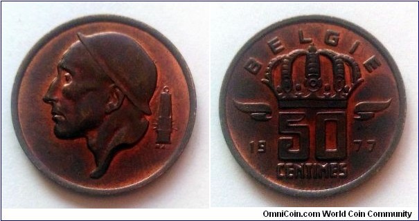 Belgium 50 centimes. 1977, Belgie (II)